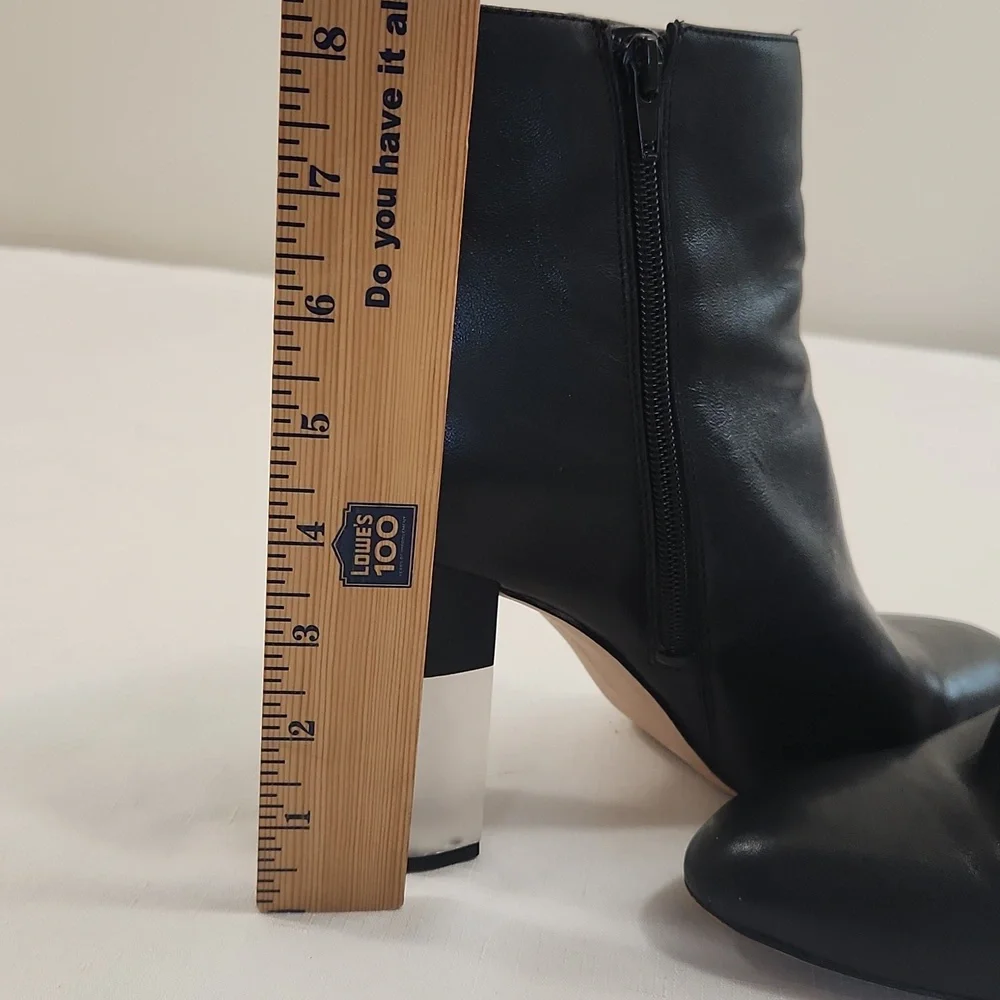 Enzo Angiolini Hadie Black Booties With Frosted Lucite Heels. Size 9